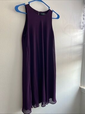 Lauren Ralph Lauren Deep Plum Sleeveless Midi Dress